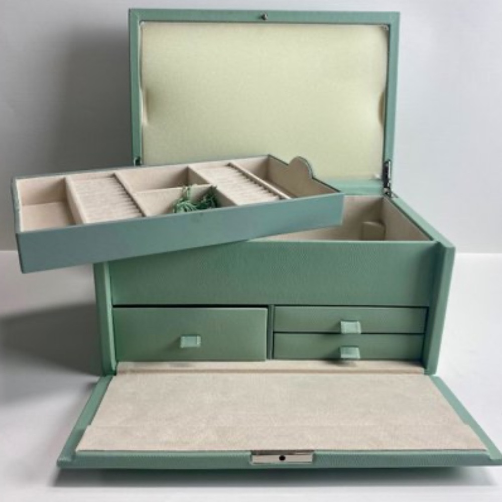 Pottery Barn Green Jewelry Organizer Multi-Tiered Storage